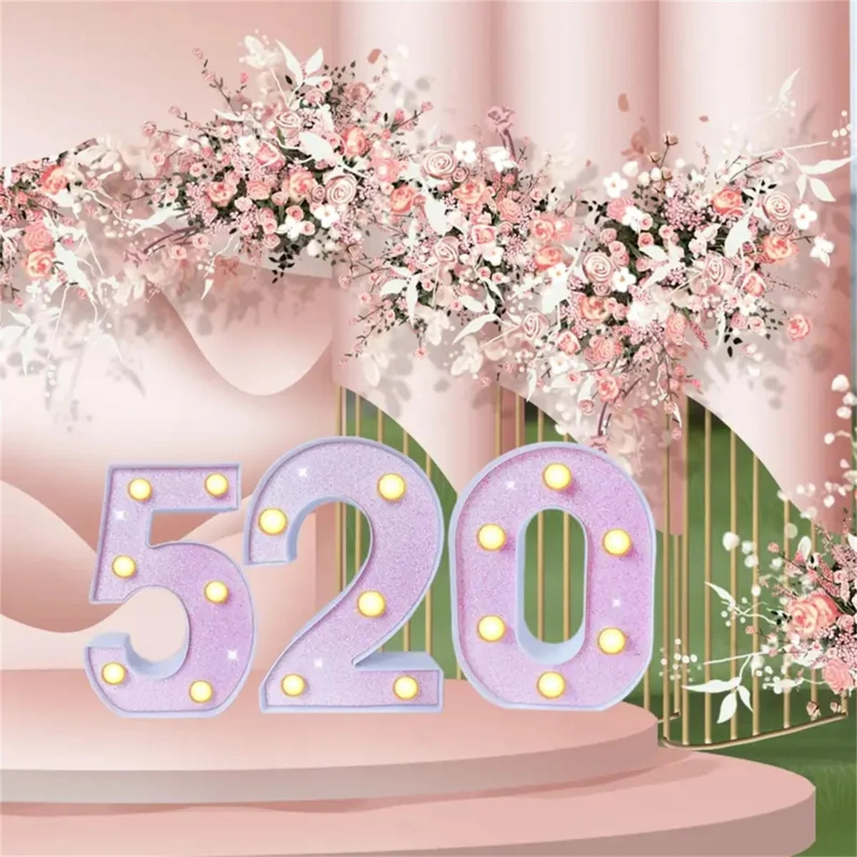 Pink English letter and number lights