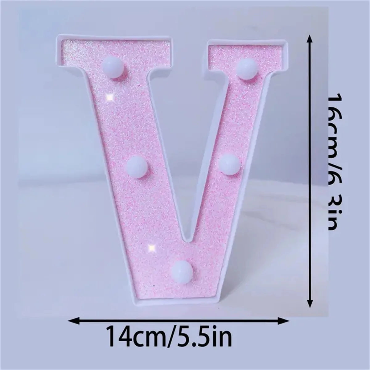 Pink English letter and number lights