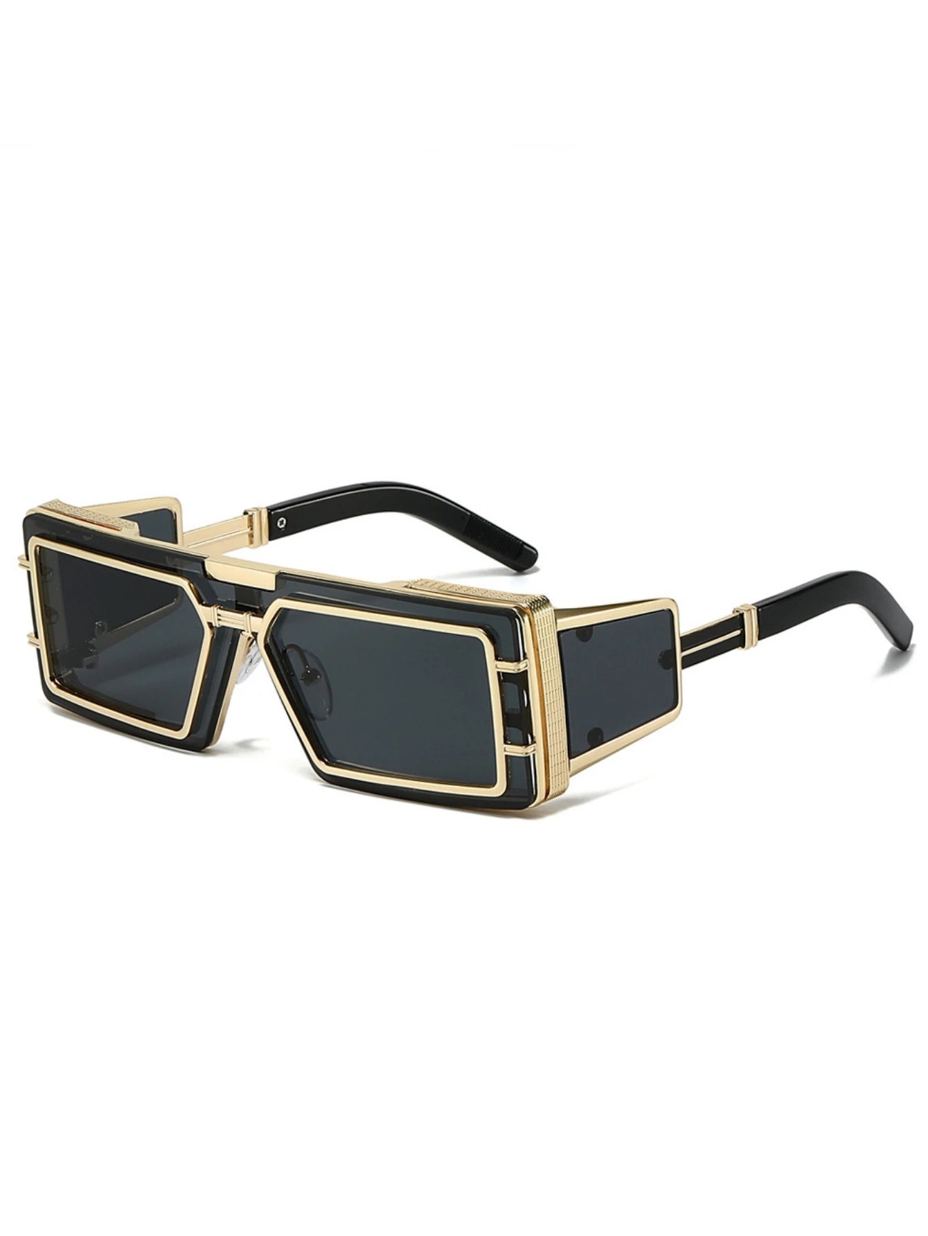 New fashion sunglasses men's future technology advanced metal square punk wind sunglasses ins personality outdoor street shootin