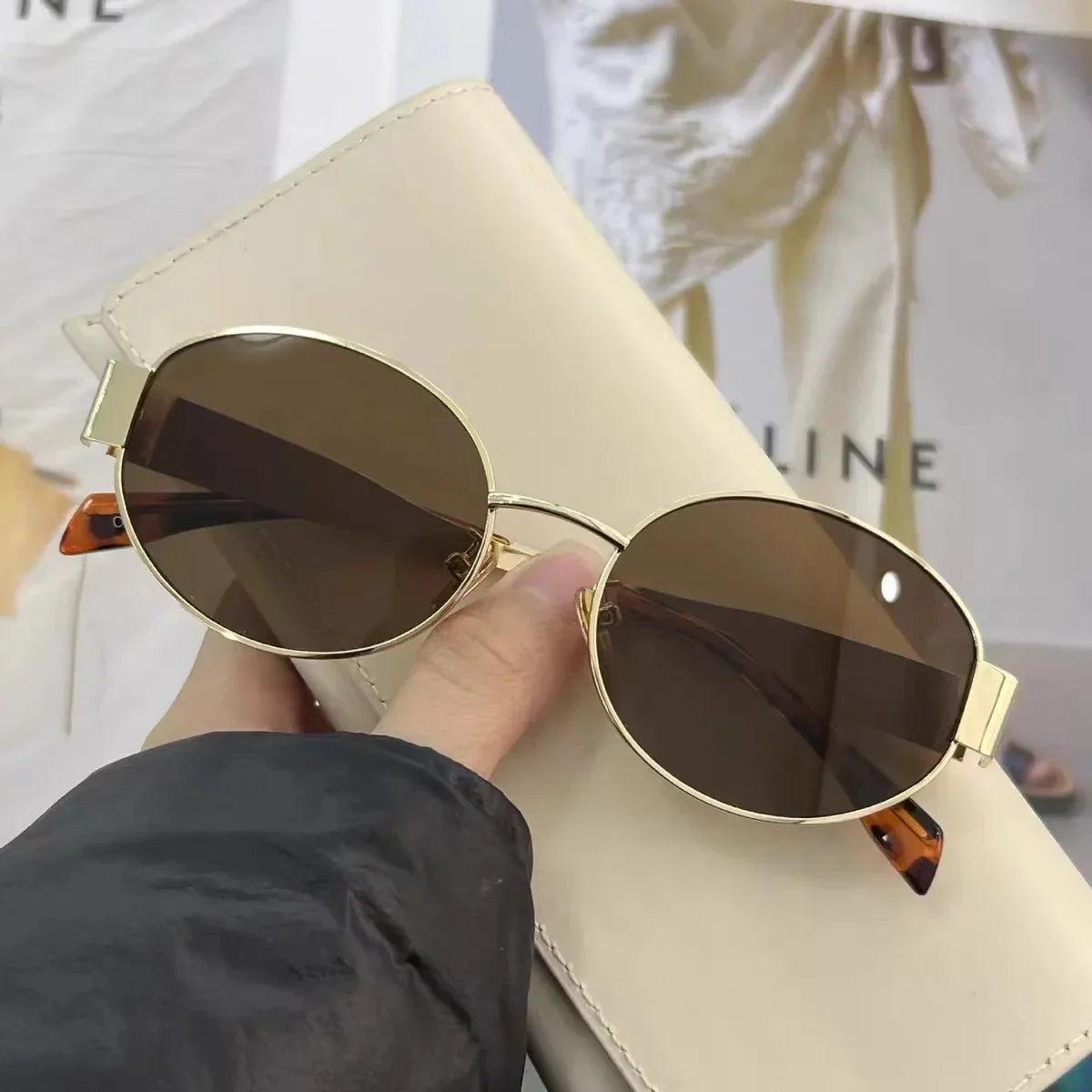 New Oval Frame Sun Protection Sunglasses