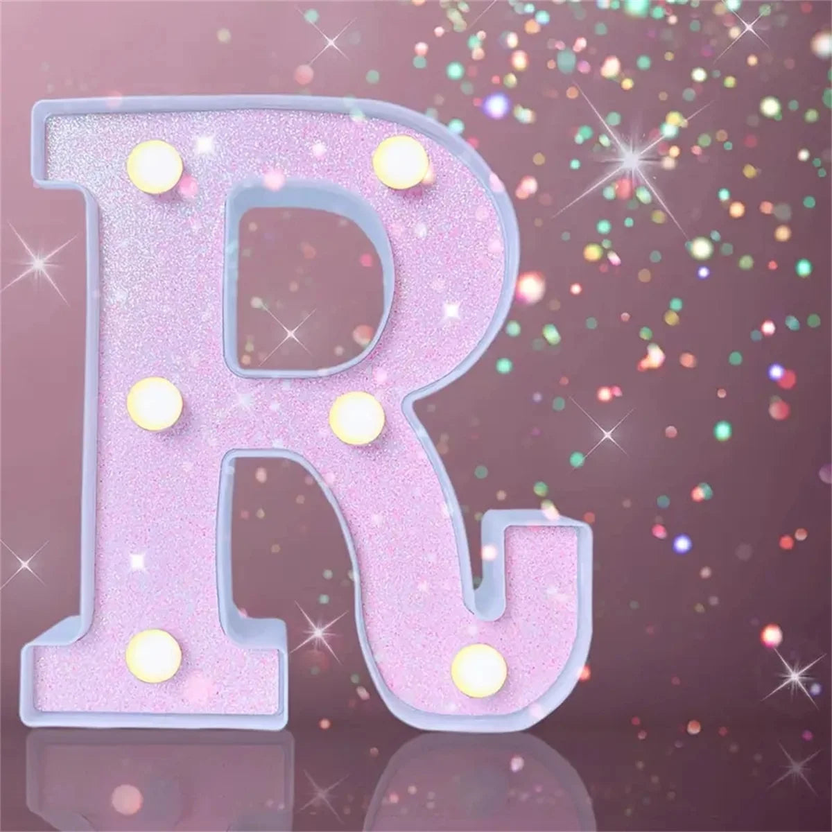 Pink English letter and number lights