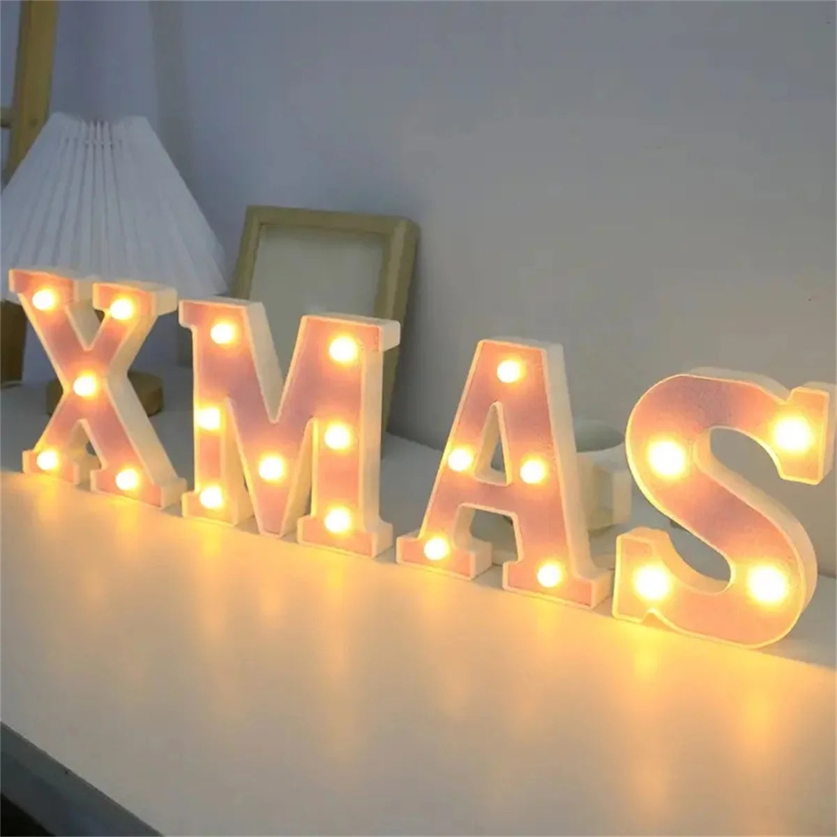 Pink English letter and number lights