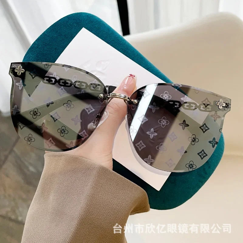 New European And American Style Half-frame Metal Sunglasses