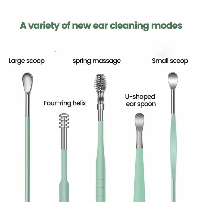 New 6Pcs Ear Cleaner Wax Pickers Earpick Wax Remover Curette Ear