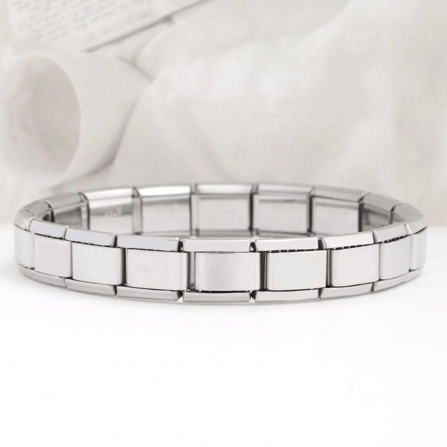 UILZ Stainless Steel Bracelet Pendant Classic Italian Chain Link For Men Women Suitable 9mm Bracelet Make DIY Steel Module Tools