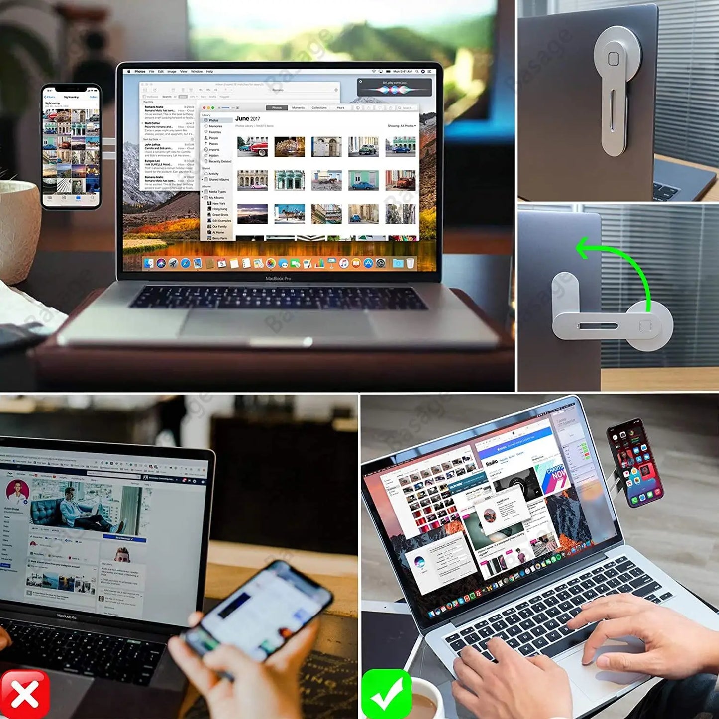 Magnetic Laptop Phone Holder Computer Monitor