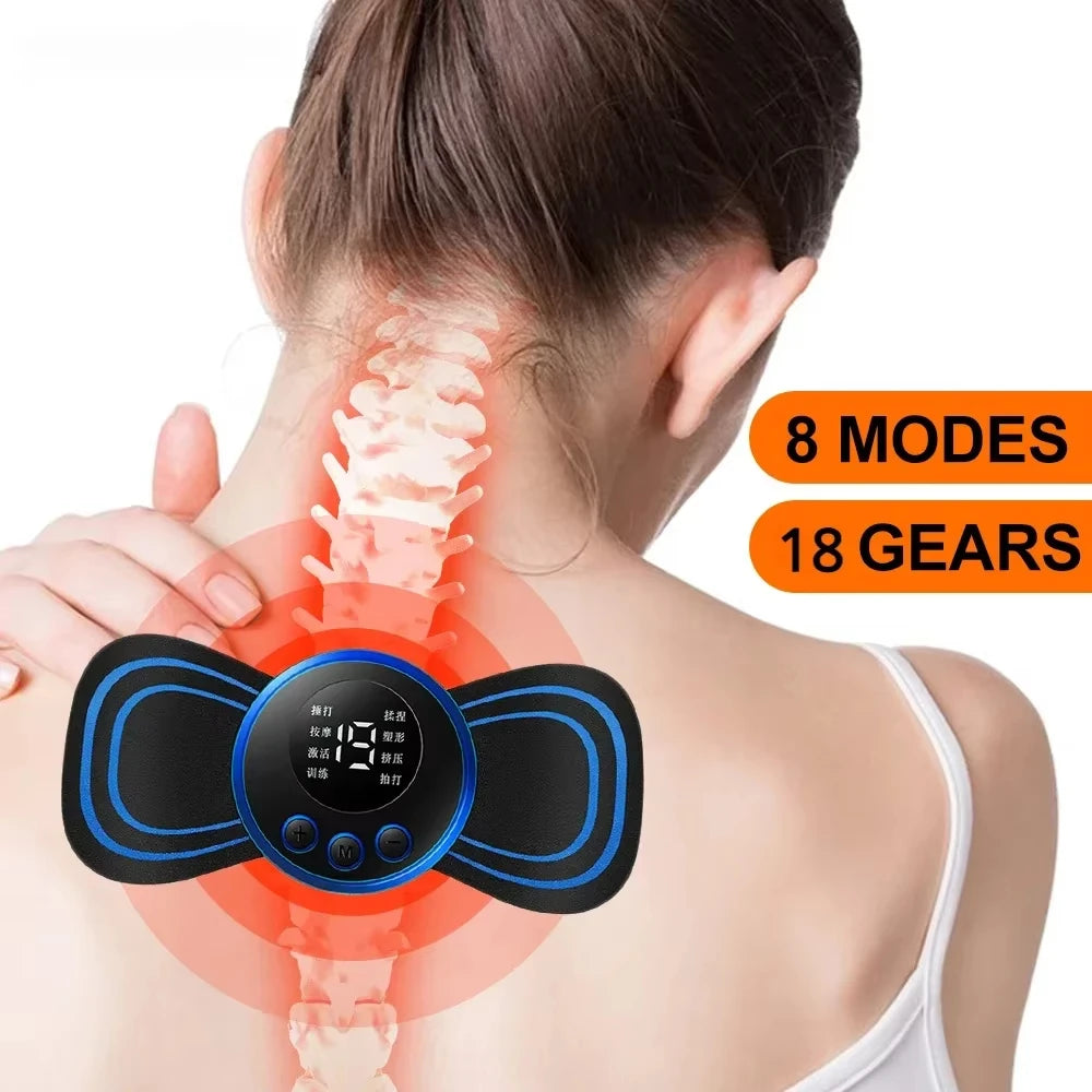 Neck Massager Mini Cervical Back Muscle Pain Relief Patch Massageador Stimulator