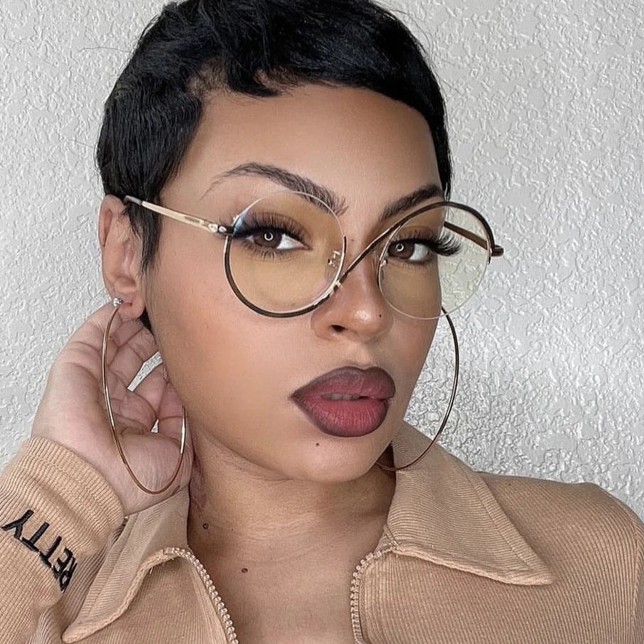 New Fashion Round Anti Blue Light Glasses Women
