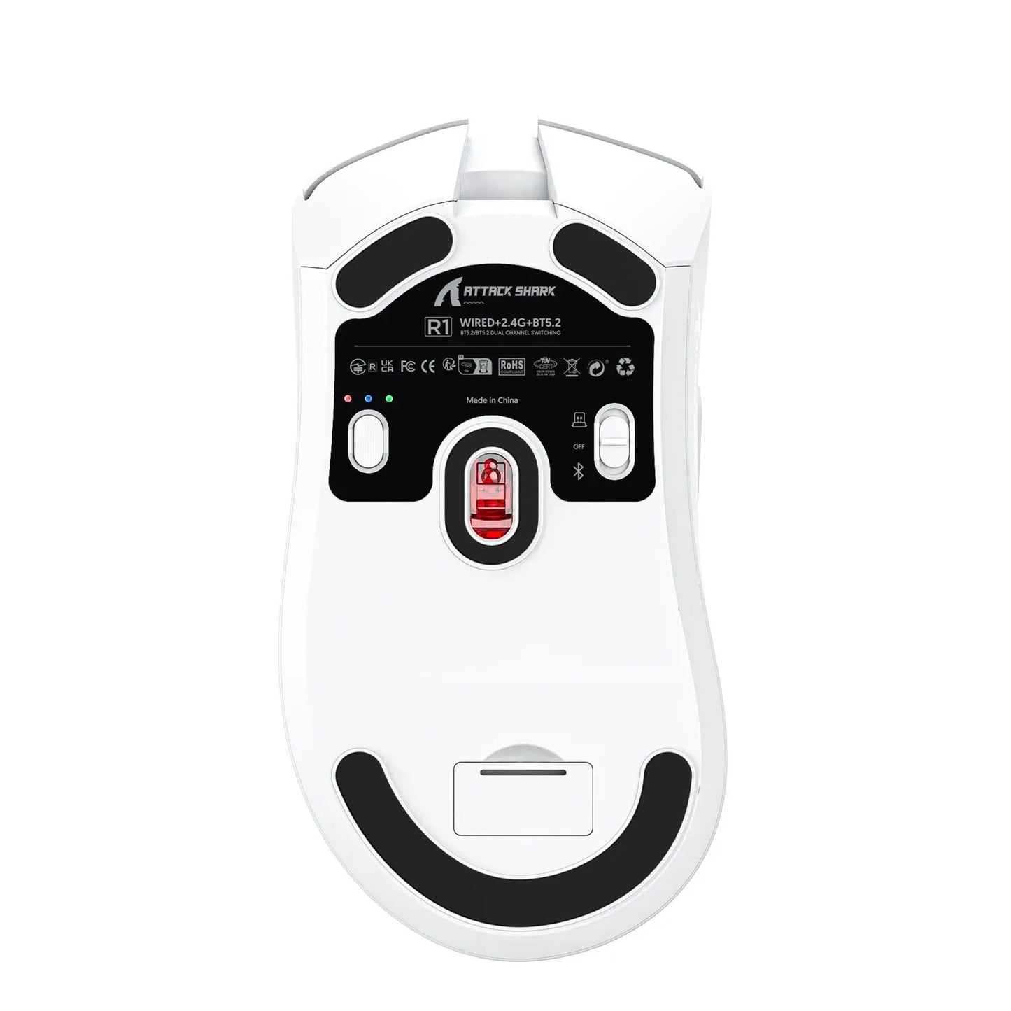 R1 Superlight Wireless Gaming Mouse Bluetooth 2.4G with PixArt PAW3311 Sensor 6 Adjustable DPI Options for Office And Game