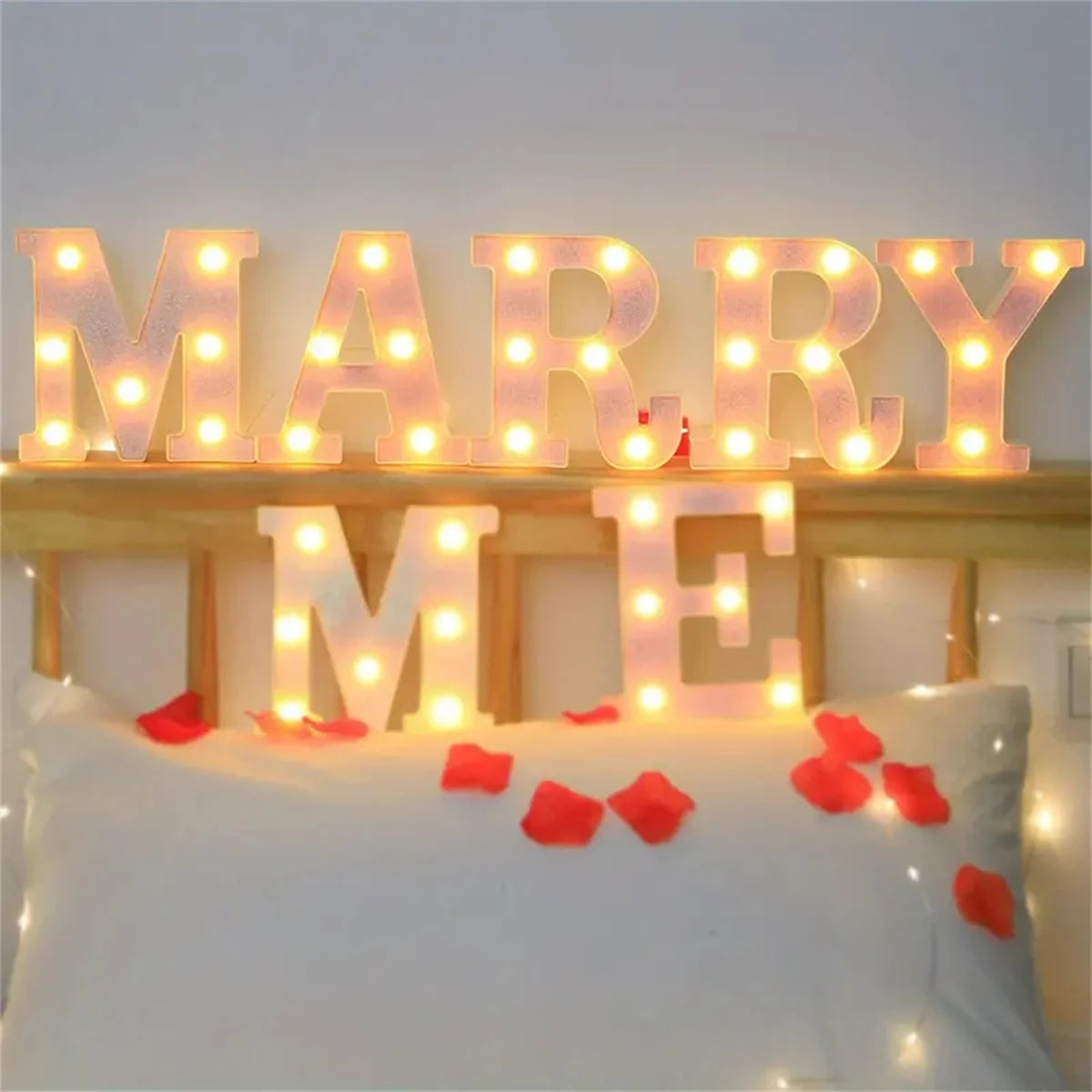 Pink English letter and number lights