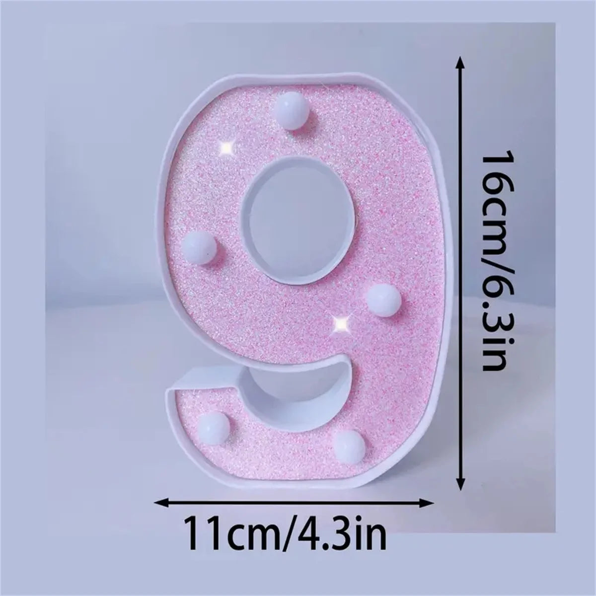 Pink English letter and number lights