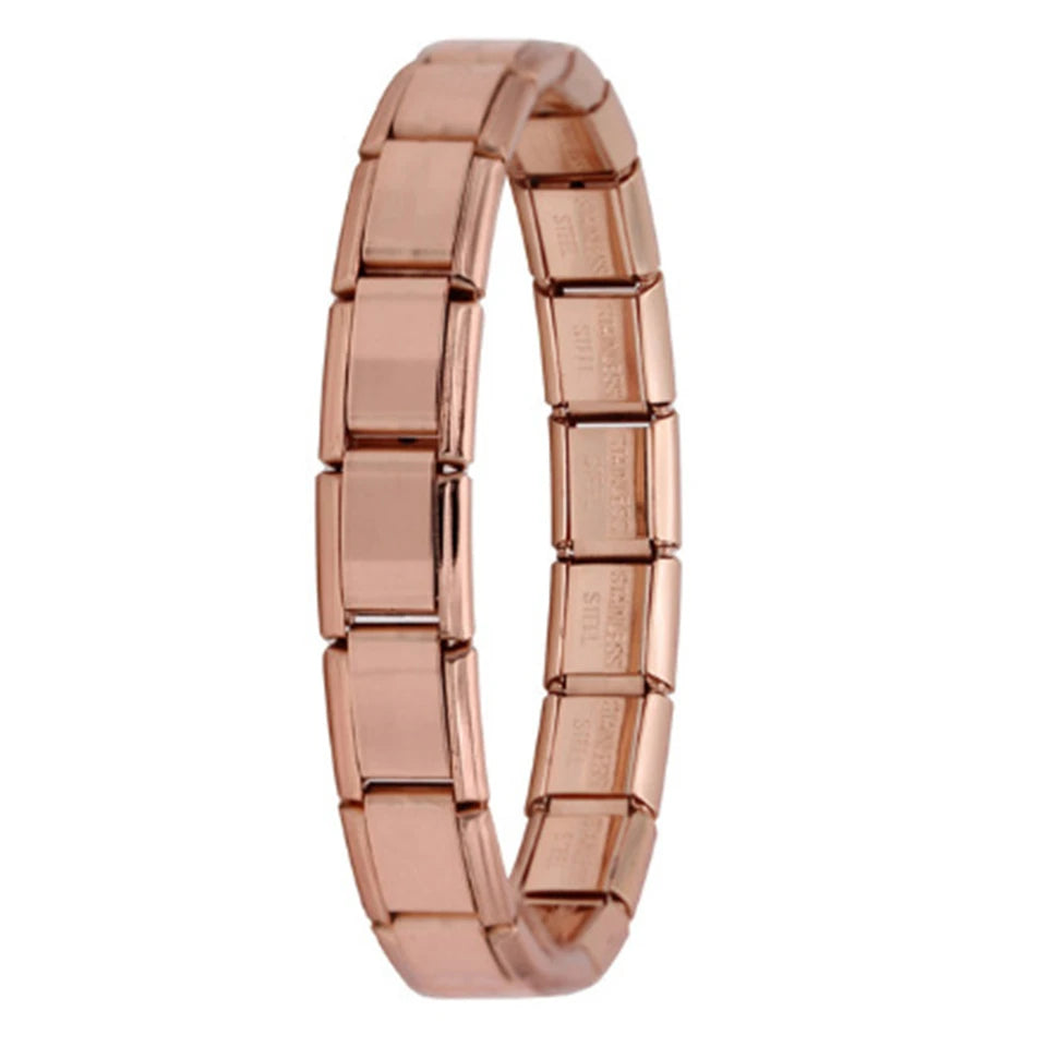 UILZ Stainless Steel Bracelet Pendant Classic Italian Chain Link For Men Women Suitable 9mm Bracelet Make DIY Steel Module Tools