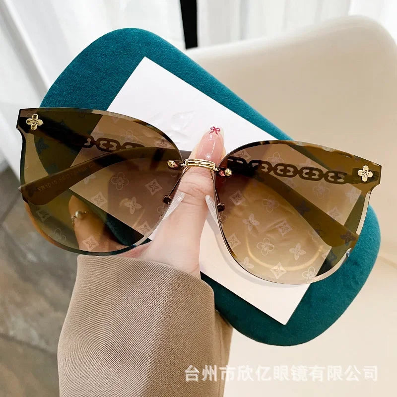 New European And American Style Half-frame Metal Sunglasses