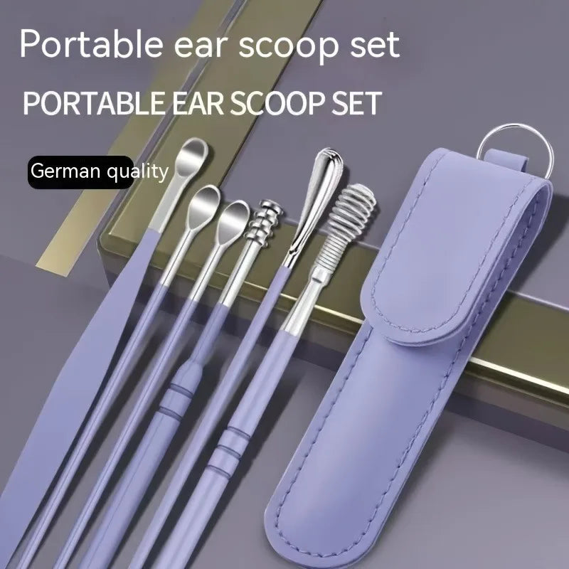 New 6Pcs Ear Cleaner Wax Pickers Earpick Wax Remover Curette Ear