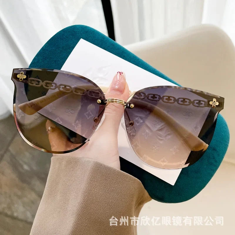 New European And American Style Half-frame Metal Sunglasses