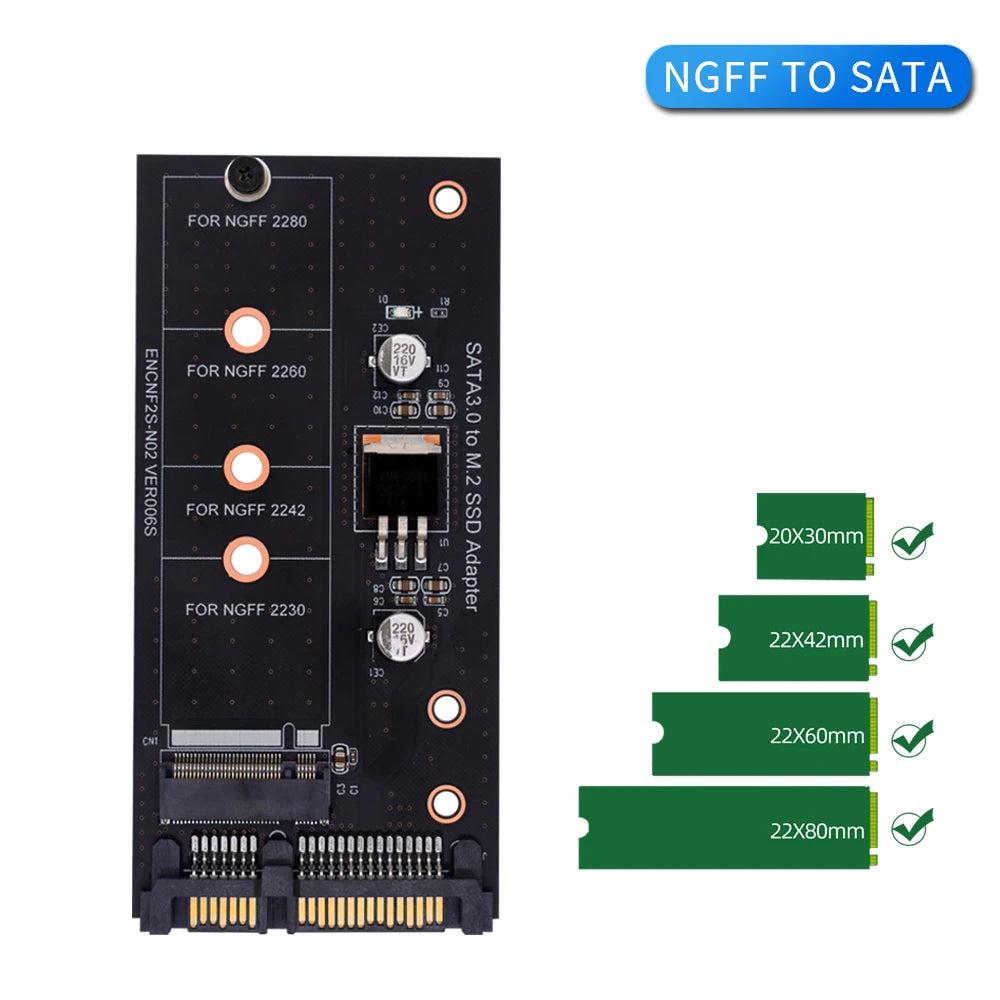 M.2 NGFF Msata SSD To SATA 3.0 2.5 Adapter M2 PCI SSD Converter Riser Card For PC Laptop Add On Card up to 6Gps