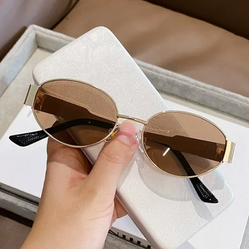 New Oval Frame Sun Protection Sunglasses