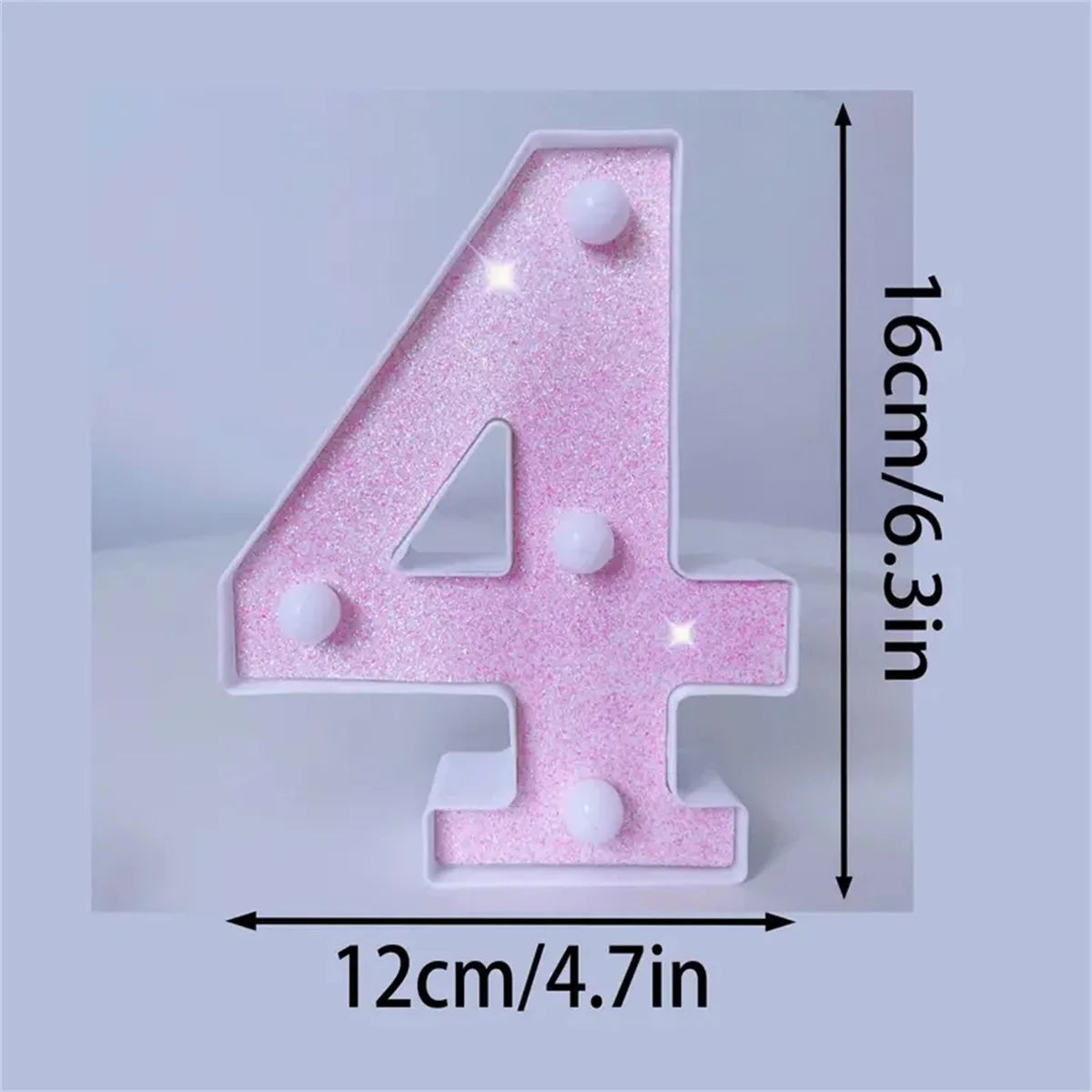 Pink English letter and number lights