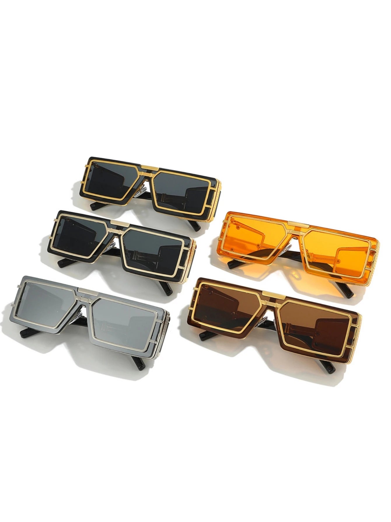 New fashion sunglasses men's future technology advanced metal square punk wind sunglasses ins personality outdoor street shootin