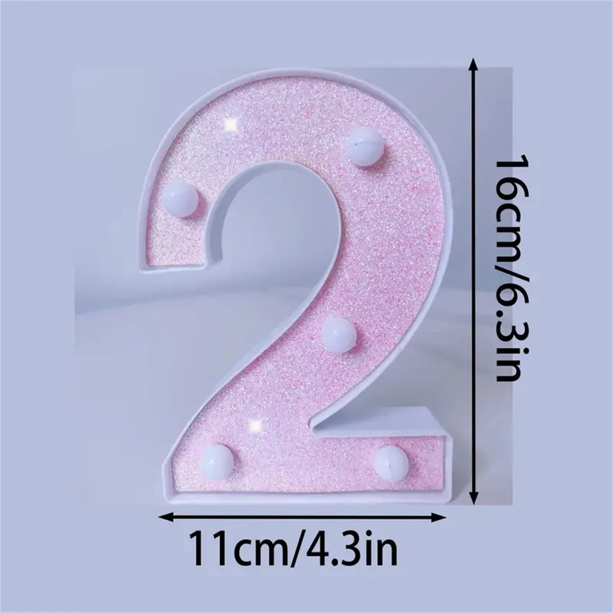 Pink English letter and number lights