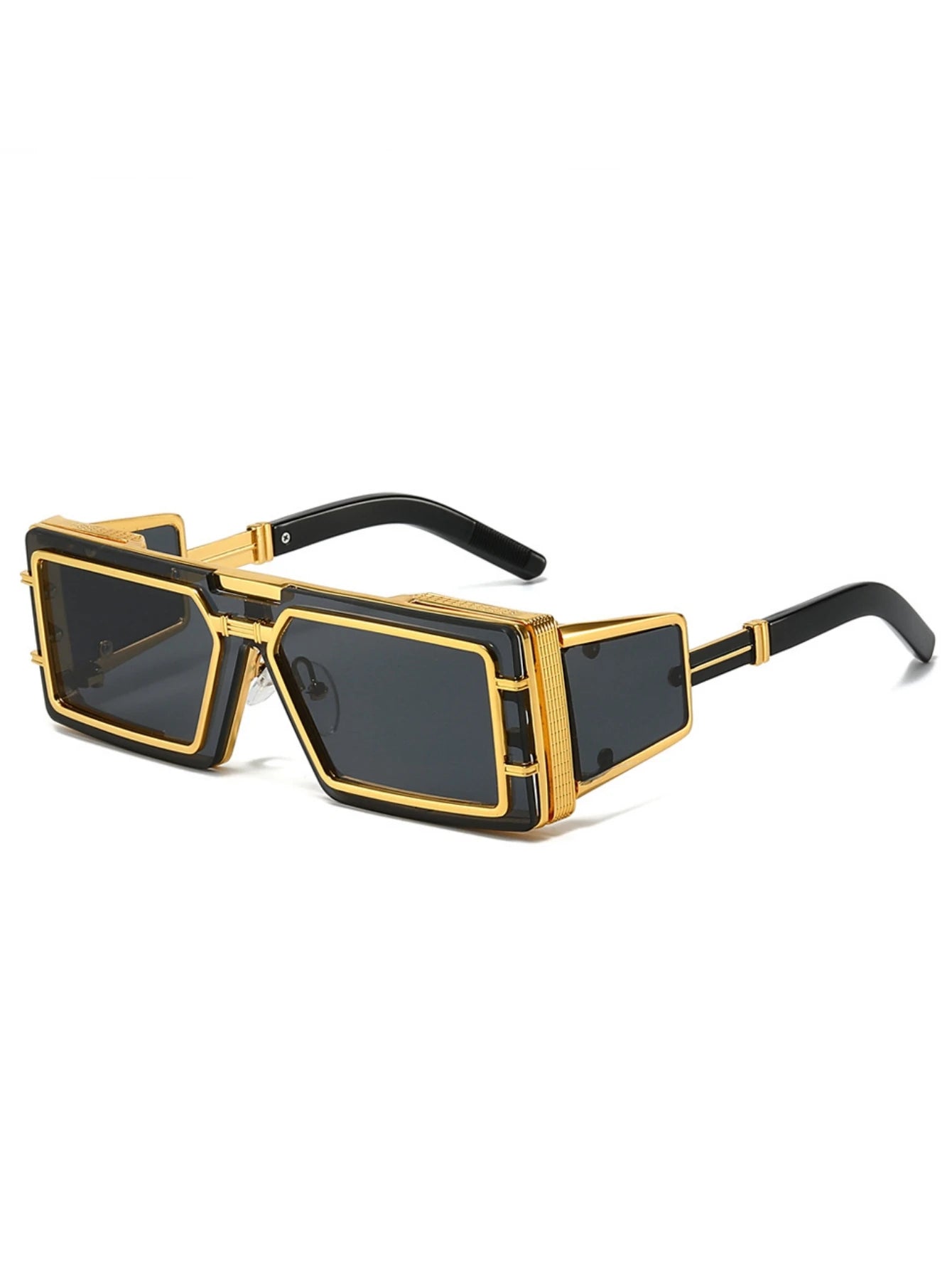 New fashion sunglasses men's future technology advanced metal square punk wind sunglasses ins personality outdoor street shootin