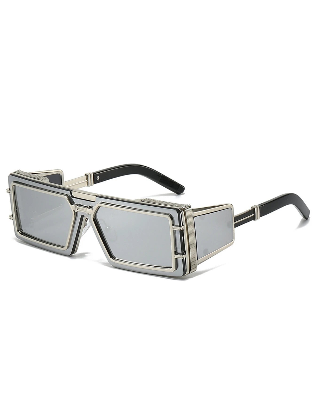 New fashion sunglasses men's future technology advanced metal square punk wind sunglasses ins personality outdoor street shootin