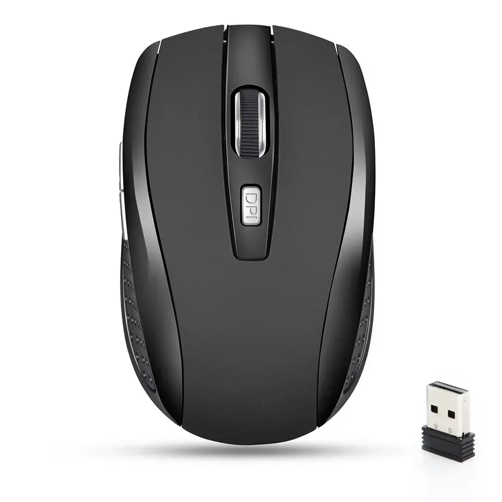 Silent Wireless Mouse 2.4G Portable Optical for Notebook PC Laptop MacBook with Adjustable DPI Levels USB Interface Both Hands Compatible