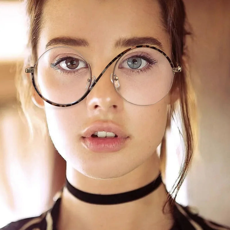 New Fashion Round Anti Blue Light Glasses Women