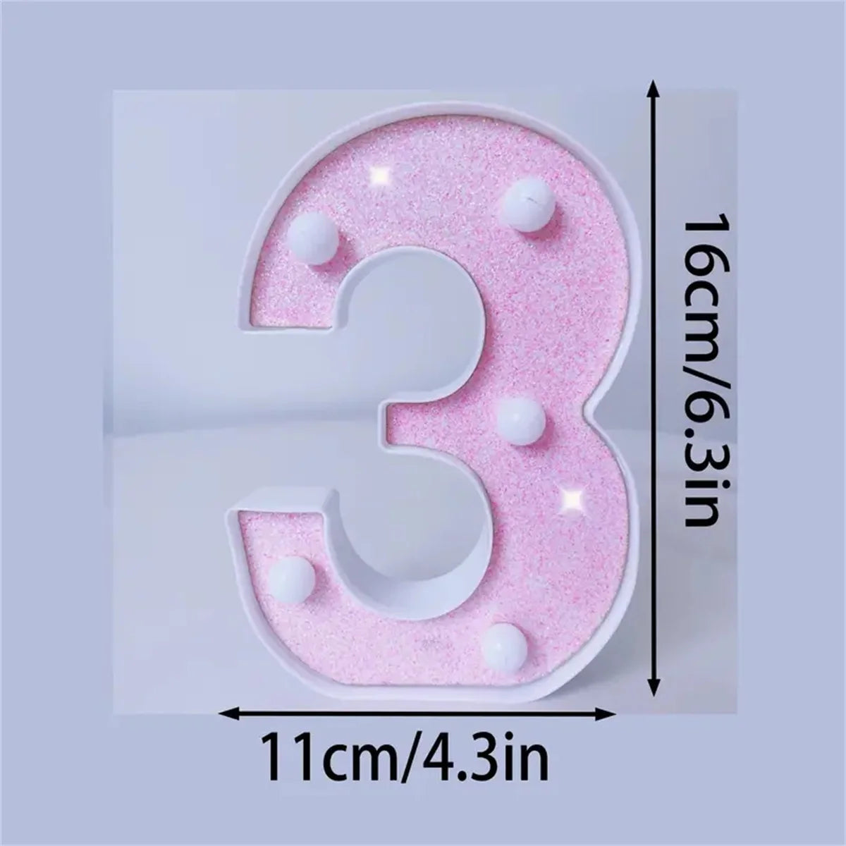 Pink English letter and number lights