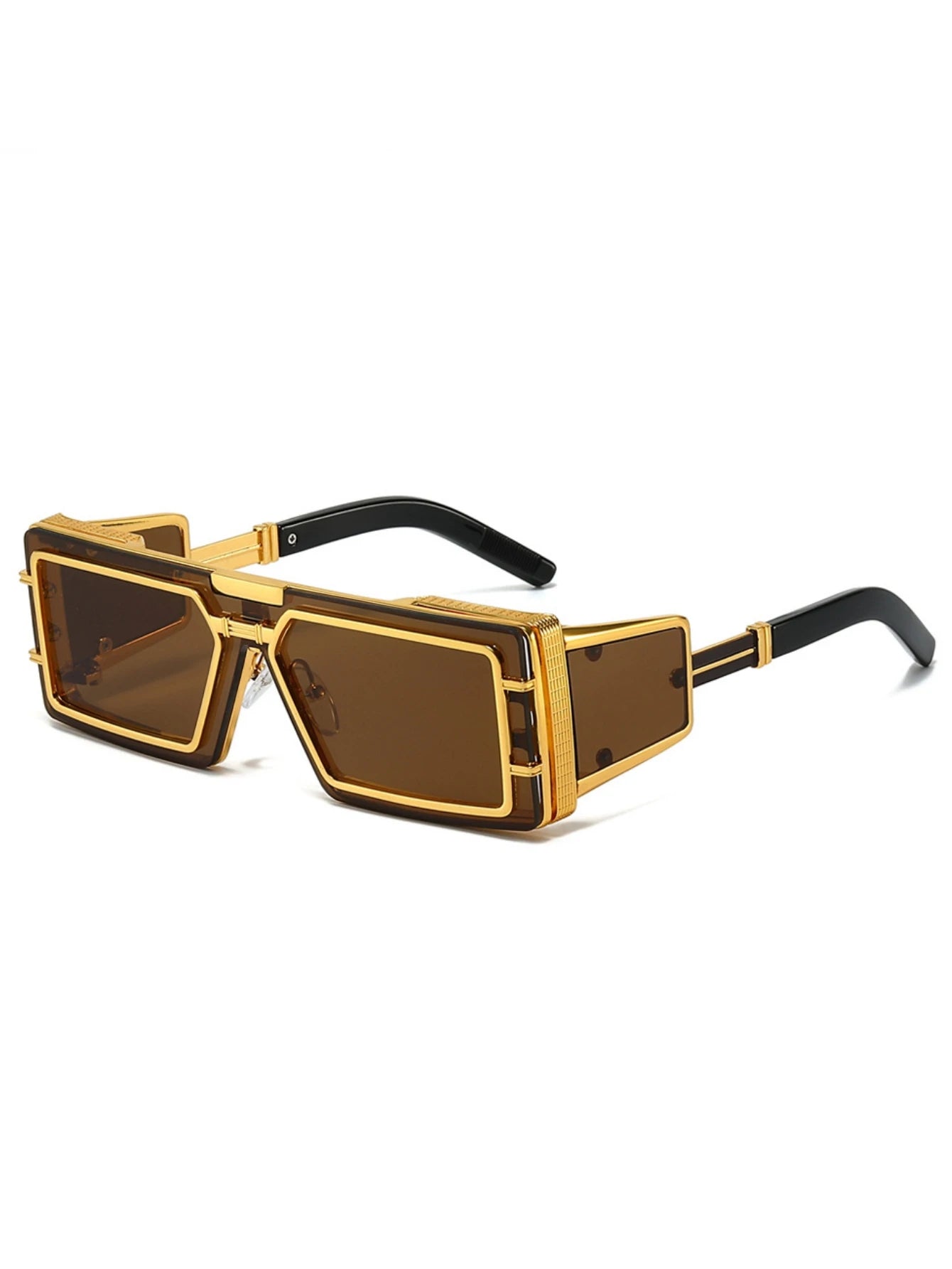 New fashion sunglasses men's future technology advanced metal square punk wind sunglasses ins personality outdoor street shootin