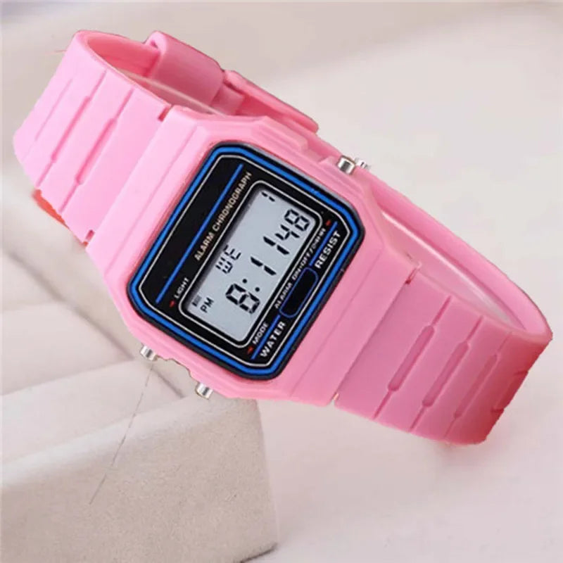 Simple electronic watch with small square dial