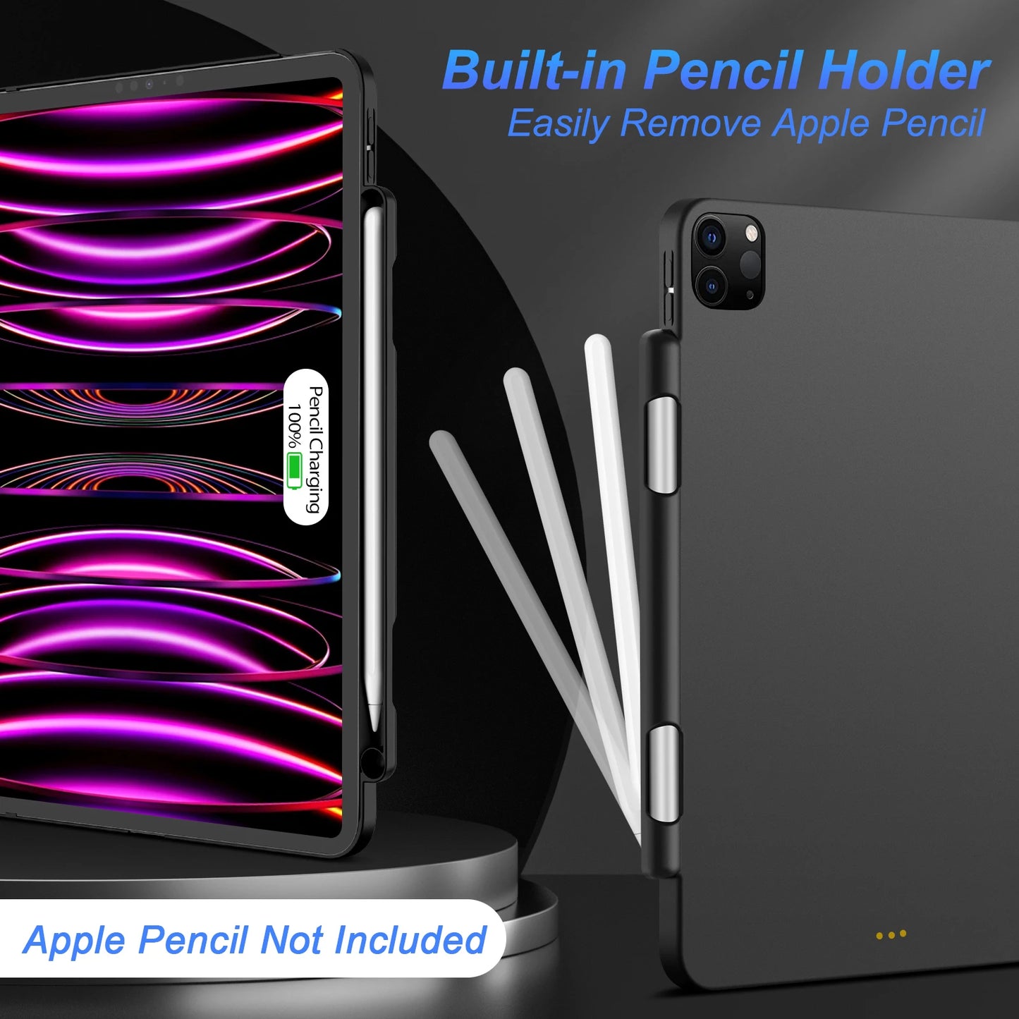 Magnetic Case for iPad Pro 11 2024 Air 4 5 iPad Pro 13 M4 12.9 6th 5th 4th 3rd Gen Magic Keyboard Compatible Case Pencil Holder