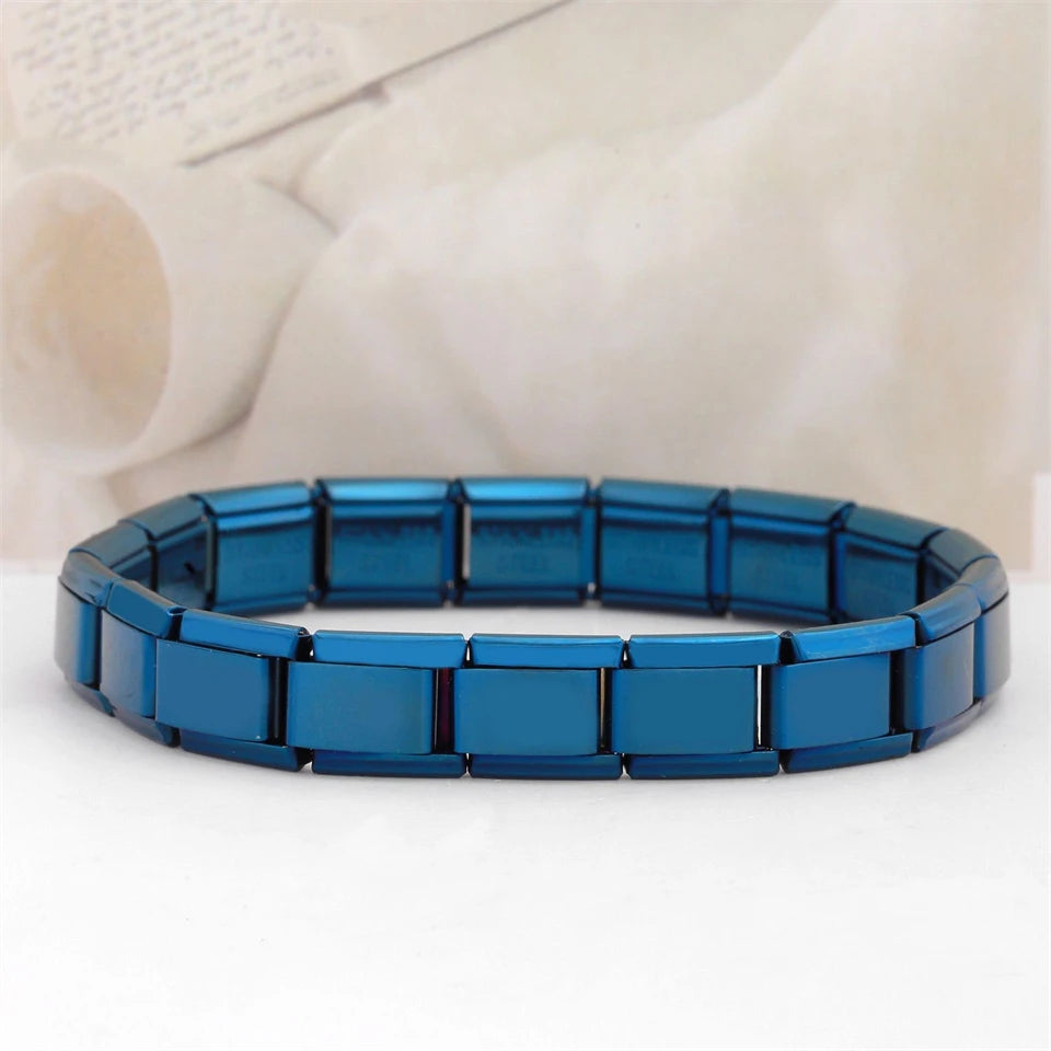 UILZ Stainless Steel Bracelet Pendant Classic Italian Chain Link For Men Women Suitable 9mm Bracelet Make DIY Steel Module Tools