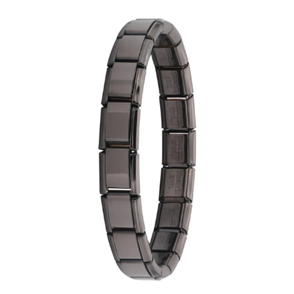 UILZ Stainless Steel Bracelet Pendant Classic Italian Chain Link For Men Women Suitable 9mm Bracelet Make DIY Steel Module Tools