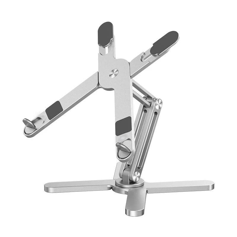 YASOKO Portable Aluminum Alloy Laptop Stand Foldable Telescopic 360° Rotation Notebook Holder for Desktop & Tablet