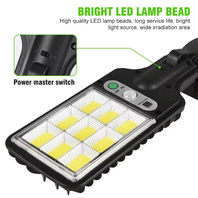Solar Lights Outdoor With 3 Mode Waterproof Motion Sensor Security Lighting Wall COB Street Lamp for Garden Patio Garage Light
