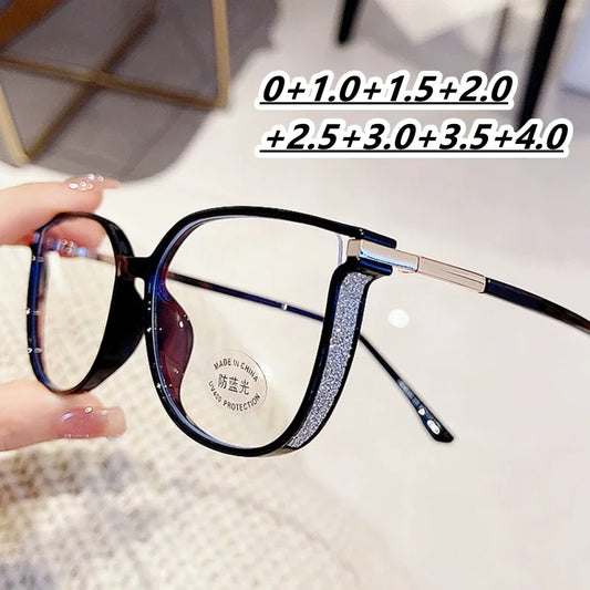 Luxury Far Sight Reading Glasses for Women Blue Light Blocking Computer
