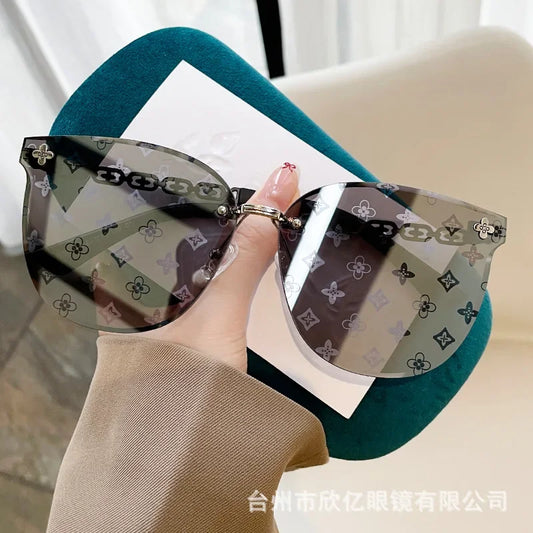 New European And American Style Half-frame Metal Sunglasses
