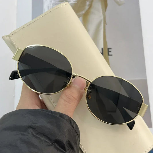 New Oval Frame Sun Protection Sunglasses