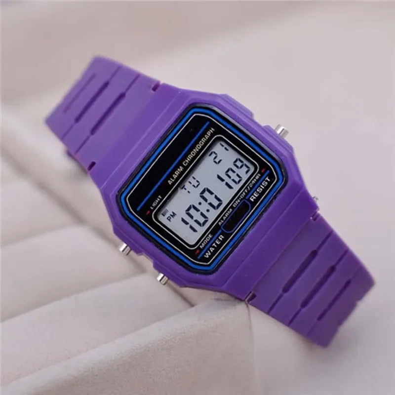 Simple electronic watch with small square dial