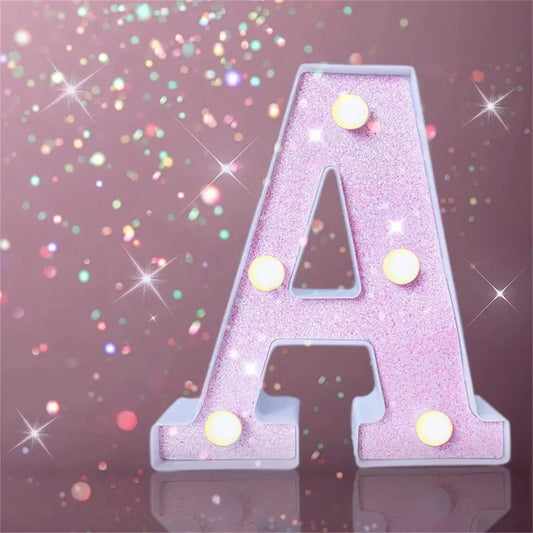 Pink English letter and number lights