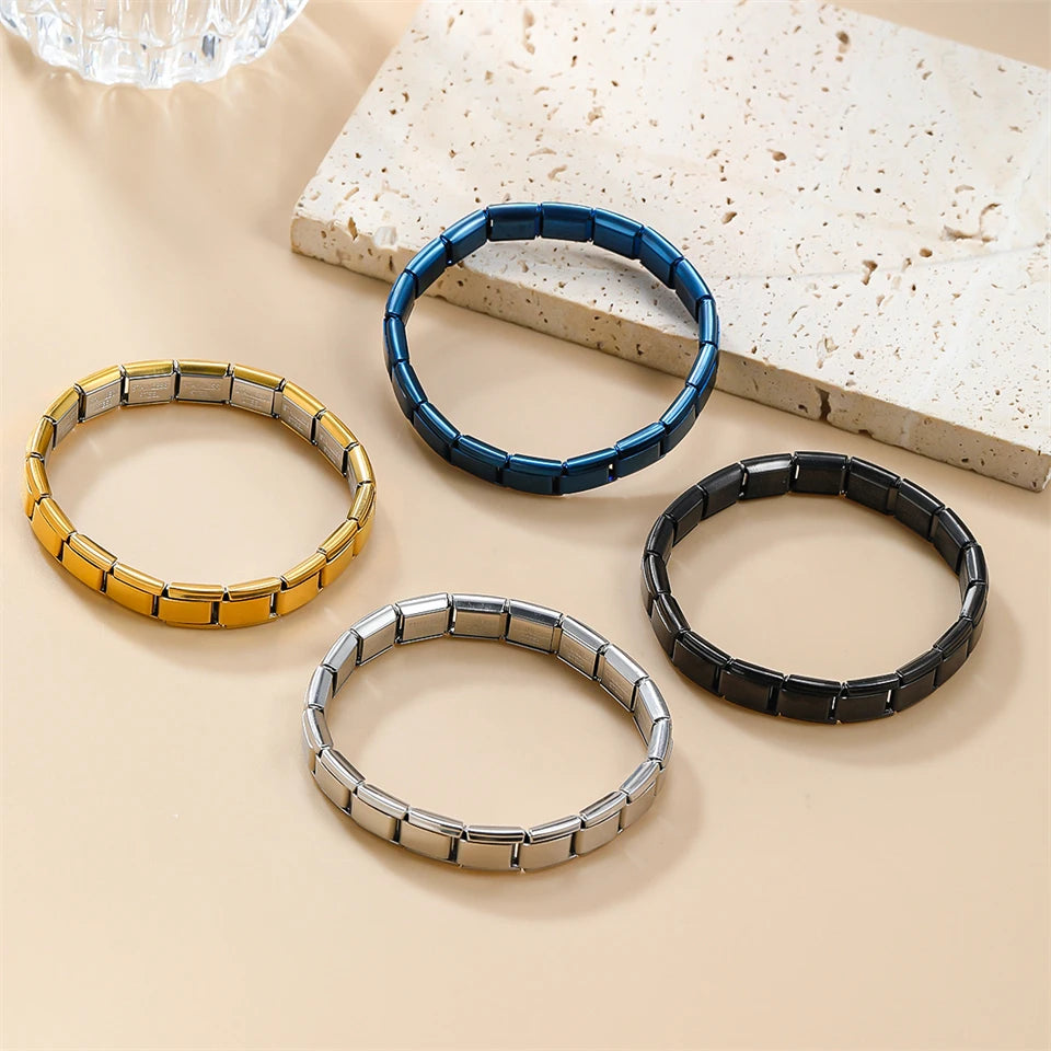 UILZ Stainless Steel Bracelet Pendant Classic Italian Chain Link For Men Women Suitable 9mm Bracelet Make DIY Steel Module Tools