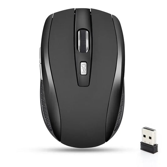 Silent Wireless Mouse 2.4G Portable Optical for Notebook PC Laptop MacBook with Adjustable DPI Levels USB Interface Both Hands Compatible