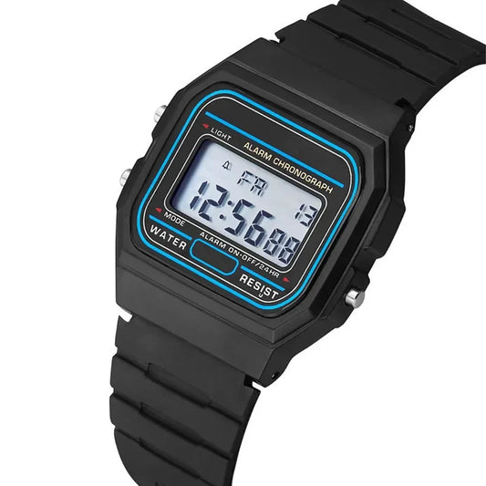Simple electronic watch with small square dial