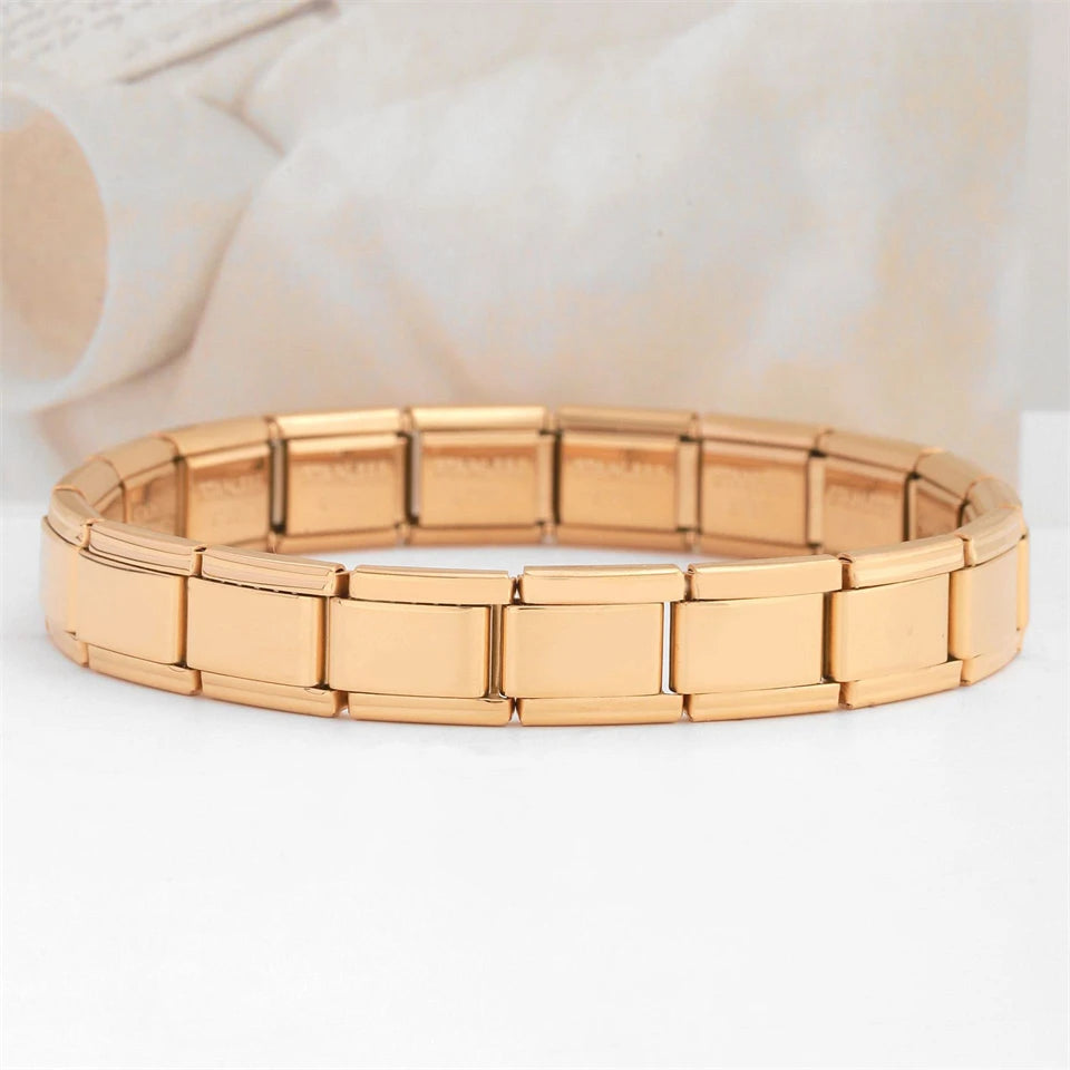 UILZ Stainless Steel Bracelet Pendant Classic Italian Chain Link For Men Women Suitable 9mm Bracelet Make DIY Steel Module Tools